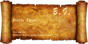 Born Igor névjegykártya